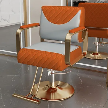 Бръснарница табуретка салон стол въртящи се мигли метал естетик фризьор стол модерен салон Cadeira де Barbeiro мебели стол