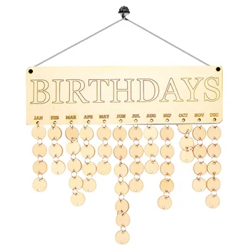 Писмо за рожден ден, висящо дървено плакетно табло, фестивал, напомняне за рожден ден, DIY календарен подарък за декорация на домашно парти A50