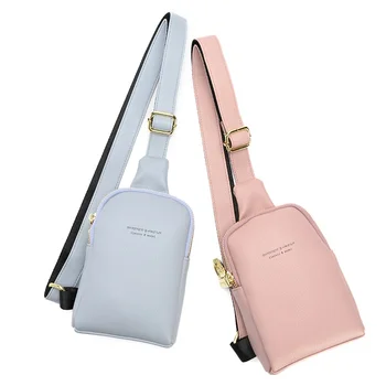Нова дамска чанта за гърдите Обикновена чанта за рамо Crossbody Casual мобилен телефон чанта Портфейл с голям капацитет Travel Messenger чанти за жени