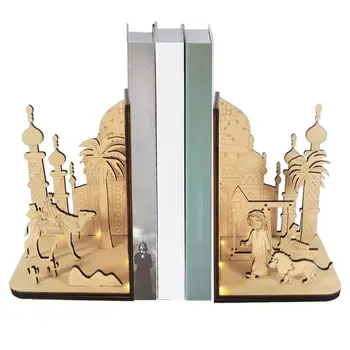 DIY Дървена 3D арабска етническа сцена Книга Nook Рафт Миниатюрни комплекти Лавица Bookend Декор Ръчно изработени подаръци