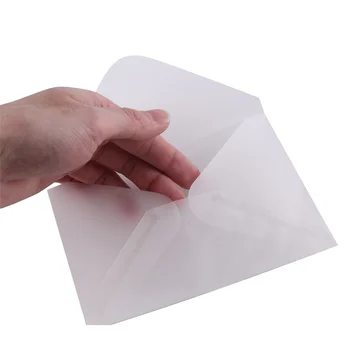100Pcs полупрозрачни хартиени пликове със сярна киселина, използвани за съхранение на пощенска картичка / карта, сватбени покани, опаковки за подаръци