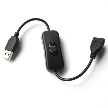  28cm USB удължителен кабел с превключвател за включване / изключване на кабела Превключвател за USB лампа USB вентилатор захранваща линия Издръжлив адаптер