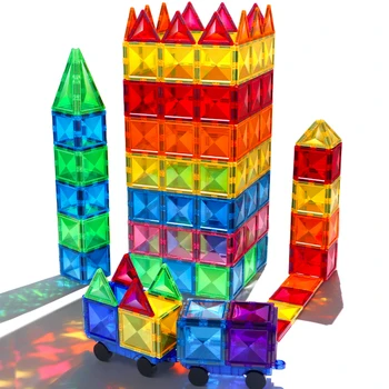 Монтесори образователни играчки Магнитни градивни блокове Деца DIY строителни комплекти Star Diamond магнитни плочки за деца подарък