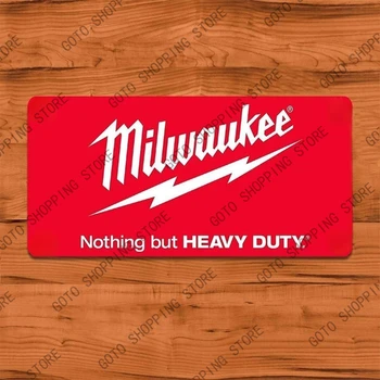 New Milwaukee Red Tool Garage Advertising Decoration Wall Mark Team Pub Metal House Wall Art 20X30Cm