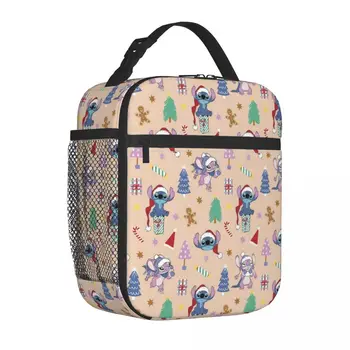 Disney Lilo & Stitch Зимна празнична изолирана чанта за обяд Голяма хладилна чанта за многократна употреба Tote Lunch Box Office Outdoor Girl Boy