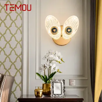 TEMOU Nordic стена лампа LED 3 цвята творчески перо дизайн sconce светлина за дома хол спалня коридор декор