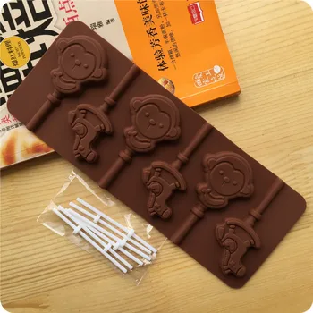 Дървени кон и маймуна форма силиконови близалка мухъл сладък бонбони шоколад форми стилизиращи инструменти Декорации за кексчета Дизайн D687