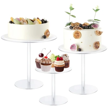 Акрилна стойка за торта, прозрачна стойка за торта кръгла висока стойка за торта за показване на десертна маса, за сватба, събитие, рожден ден Durable
