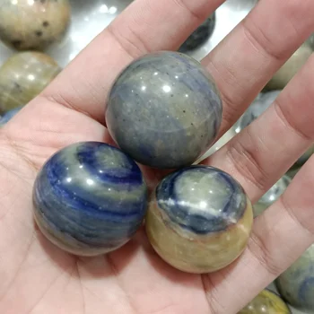 3.5cm 1pc естествен син камък кварцова сфера кристална топка лечебен камък Рейки полиран декор подарък