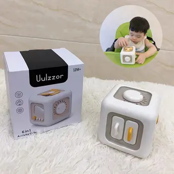 6 в 1 Монтесори куб играчки сензорно зает съвет бебе практика умения чекмедже куб Fidget образователни играчки за момиче момче