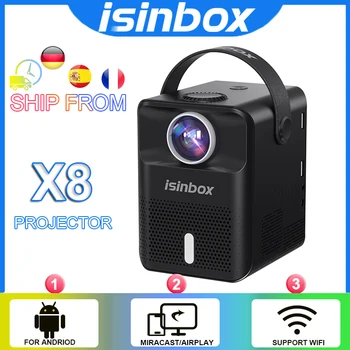 ISINBOX X8 преносим проектор Android 5G WIFI домашно кино проектор подкрепа 1080P видео мини LED лъч проектори