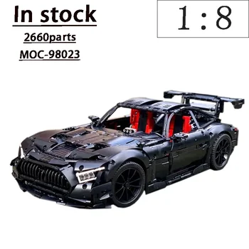 MOC-98023 Нова суперкола GT R Черна серия 1:8 монтажни строителни блокове Модел • 2660 части Подарък за подарък за играчки за рожден ден за възрастни