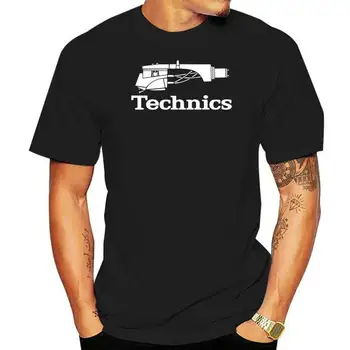 Technics Logo Dj 1200 Turntable Music - Персонализирана мъжка черна тениска Tee Fashion Tee