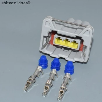 shhworldsea 3 Pin 3.5mm женска водоустойчива сива скоростна кутия автомобилен сензор за детонация конектор за тел за 368215-1