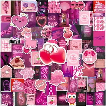 10/30/50/100pcs сладък карикатура инс стил розови графити стикери естетически ваденки лаптоп скрапбук телефон стена декорация стикер