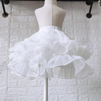 Girls Layeres Thickened White Fluffy Lolita Petticoat Underskirt Canopy Kids Support Boneless Soft Ballet Tutu Skirt Mini 2-12Y