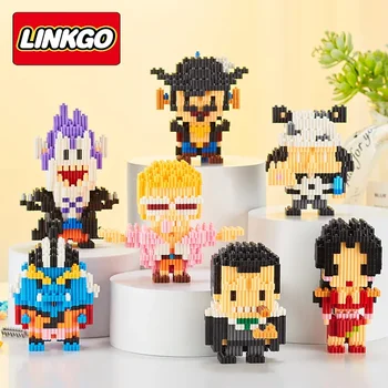 One Piece Linkgo микро градивни блокове Боа Дофламинго крокодил Gekko Moria аниме диамант тухла фигура играчка за деца