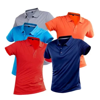 Класическа поло риза Мъже Летни Бързи сухи дишащи върхове Ежедневни къси ръкави поло риза Фитнес голф потници Camisa Masculina 4XL