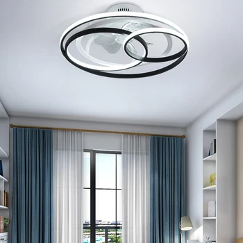 Nordic спалня декор LED светлини за стая таван вентилатор светлина лампа ресторант трапезария таван вентилатори със светлини дистанционно управление