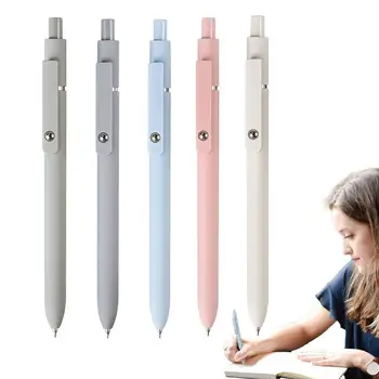 Бързо сухи прибиращи се писалки 0,5 мм гел химикалки 5бр / комплект гладки писалки за домашно обучение офис работници ученици