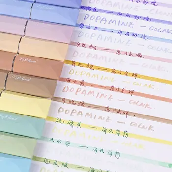 1Box Kawaii пастелни цветни маркери за рисуване Многоцветни флуоресцентни писалки Подаръчни канцеларски материали Сладки училищни пособия