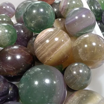 1pc естествени кристали топка флуорит сфера кварц изцеление Рейки здрави занаяти играчка подарък дома декор