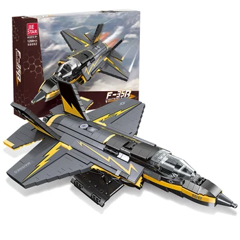 2024Нови технически военни оръжия F-35 изтребител строителни блокове тухли сглобяване модел играчки за деца рожден ден подарък комплект