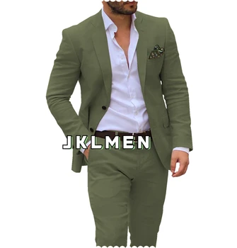 Мъжки костюми Blazer комплекти панталони мъжки тънък джентълмен персонализирани две части 2023 младоженец смокинг мъжки homme сватба (Blazer + панталони)