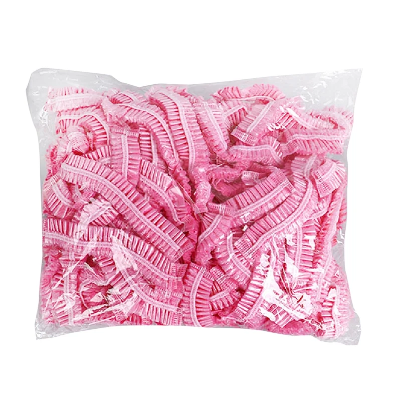 1000Xset Розова шапка за душ за еднократна употреба Дамски водоустойчив спа салон Хотел Цвят на косата Баня