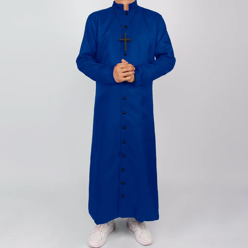 Нов Хелоуин свещеник кръстник защото костюм средновековен 5-цветен свещеник ролеви косплей костюм