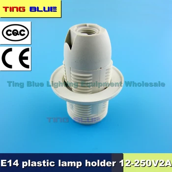  (2pcs) E14 държач за лампа, бял пластмасов държач за лампа, полилей за щанд, настолна лампа, подова лампа, държач за лампа, 12-250V 2A