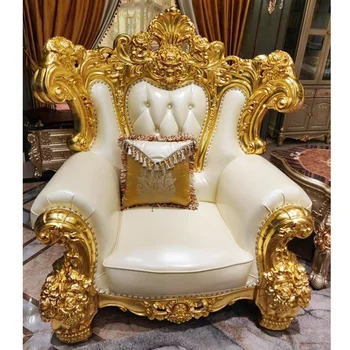 7 местни дивани луксозно издълбани със злато затруднен цвят, луксозен хол диван комплект