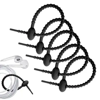  силиконови кабелни връзки 15cm / 5.9inch многократна употреба тел връзки многофункционален кабел за зареждане организатор за уред кабел аудио кабел