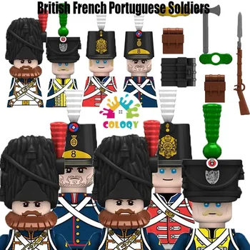 Наполеоновите войни Военни войници Строителни блокове WW2 Британската армия фигури руски крак охрана пехота оръжия тухли детски играчки
