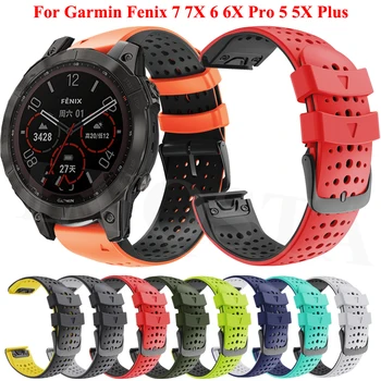 Нова 26 22mm резервна лента за часовници за Garmin Fenix 7 7X силиконова лента за китка Easyfit Fenix 6 6X Pro 5 5X гривна