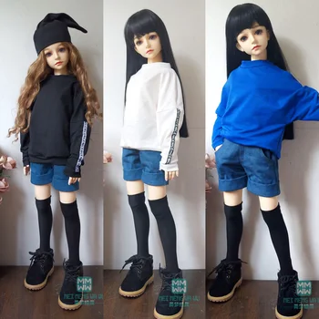 BJD кукла дрехи за 58-63cm 1/3 BJD SD кукла мода суитчър, дънкови маншети шорти