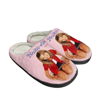 Бритни Спиърс Начало Памучни чехли Мъжки Дамски Плюшена спалня Дръжте топли обувки Термични вътрешни чехли Персонализирана двойка обувки