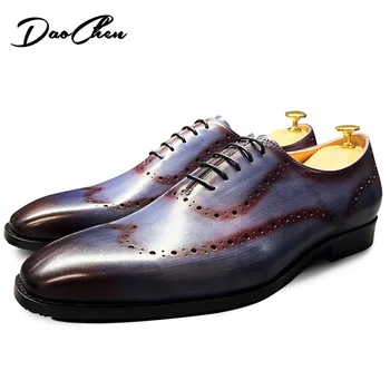 LUXURY DESIGNER MEN OXFORD SHOES LACE UP BROGUE CASUAL MENS DRESS SHOES OFFICE BUSINESS WEDDING LEATHER SHOES FRO MEN