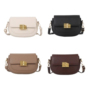 2023 Нова мода дамска чанта Прости чанти за рамо за жени Плътен цвят половин кръг Crossbody чанта прости чанти