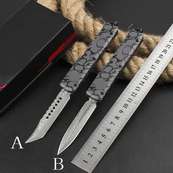 MT Ножове ELMAX Дамаск OTF джобен нож Бързо отваряне Тактически джобни ножове EDC оцеляване Джобни ножове за самозащита