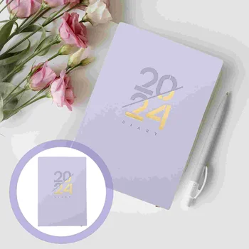 Purple Notepad 2024 Agenda Book Planners Жени Многофункционално ежедневно писане Удобен академичен студент