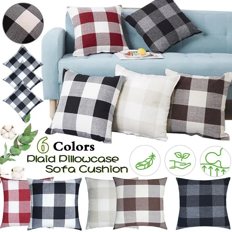 6 цвята удобен диван възглавница покритие карирана модел възглавница случай покритие европейски модерен възглавница възглавница калъфки за дома легло, диван