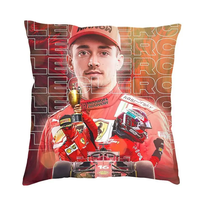 Nordic Racing Driver Leclerc Charles Cushion Cover Soft Formula One Throw Pillow Case Decoration Pillowcase