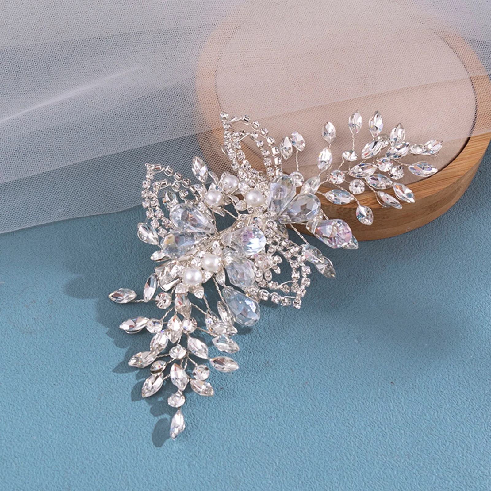 Pearl & Rhinestone Duckbill Странични клипове Нехлъзгащи се кристали Ръчно изработена шапка за рокля Прическа Инструменти за правене