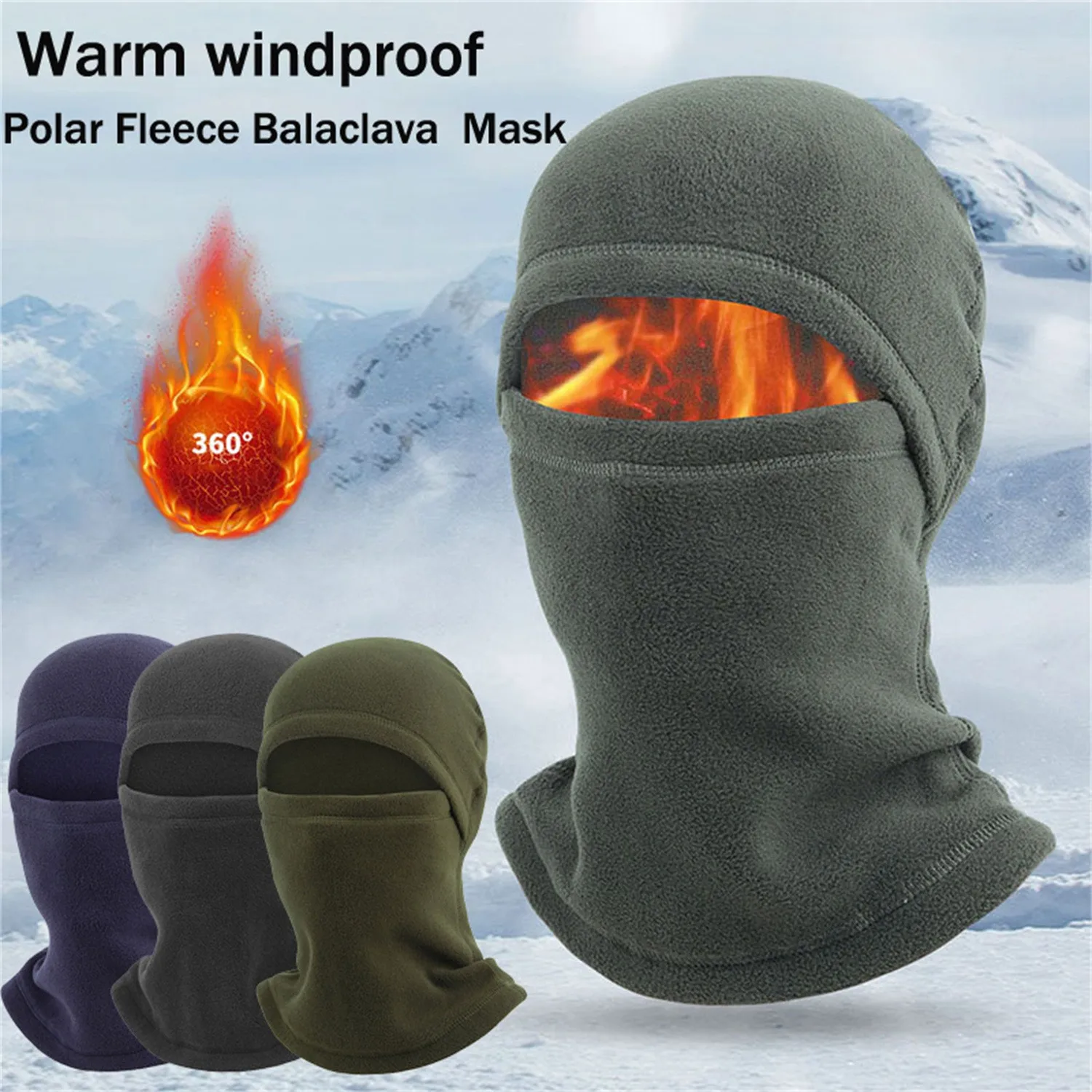 Winter Warm Polar-Fleece Balaclava Unisex Full Face Mask Neck Warmer Колоездене Каране на ски Мотоциклетизъм Зимни спортове Cap Face Cover